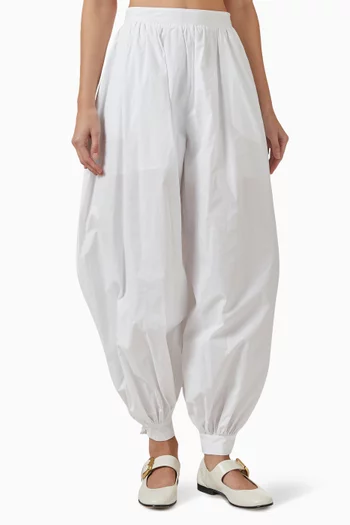 Balloon Pleated Pants in Cotton Poplin