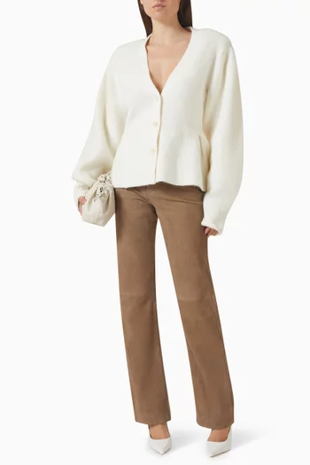 Straight-fit Pants in Suede