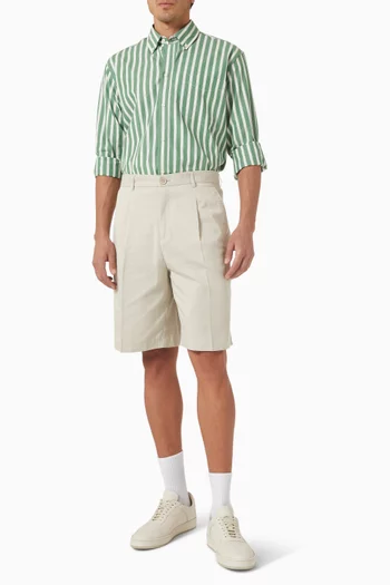 قميص كينت مخطط قطن بوبلين