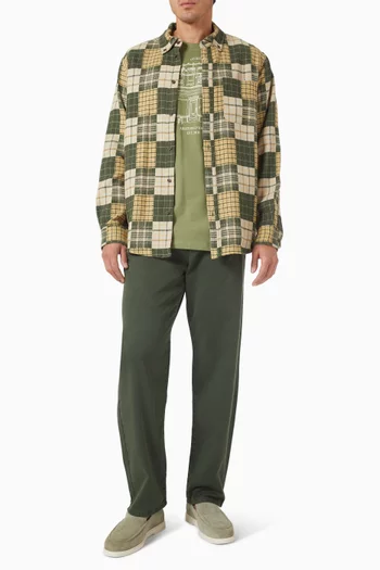 قميص كينت بنقشة مربعات بارزة قطن