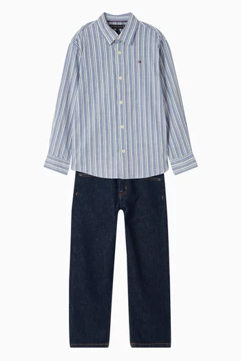 Stripe Oxford Shirt in Cotton