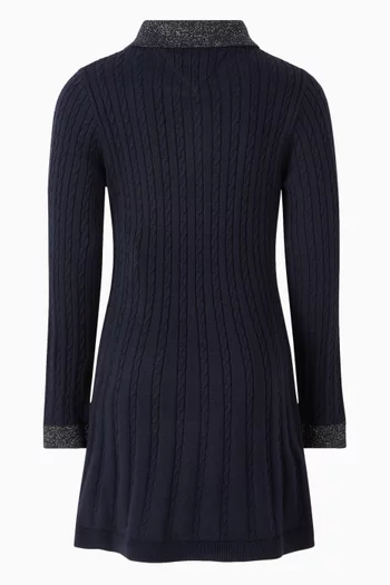 فستان بنمط سترة بغرزة الضفيرة