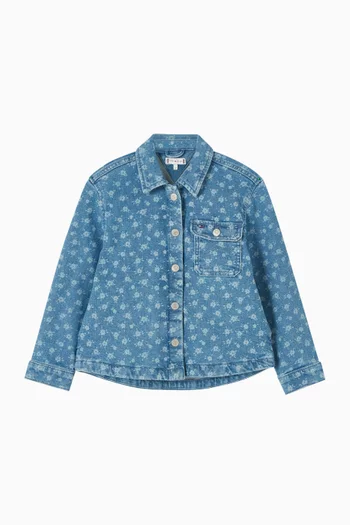 Floral Overshirt in Denim