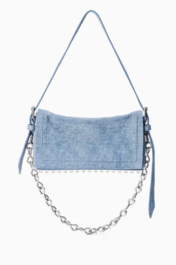 Ricco Slim Flap Bag in Trompe L'oeil Denim