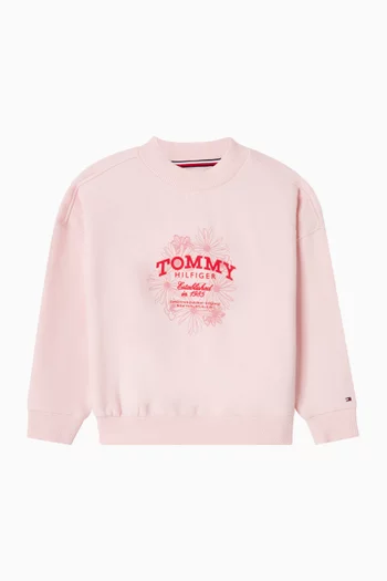 سويت شيرت بزهور بارزة 