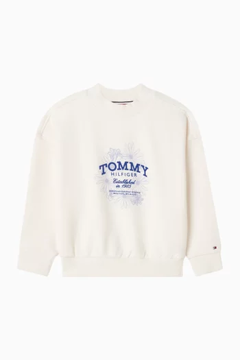 سويت شيرت بزهور بارزة