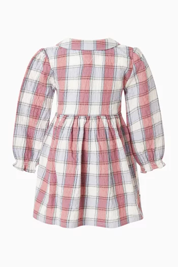 فستان بنقشة مربعات