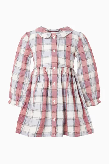 فستان بنقشة مربعات