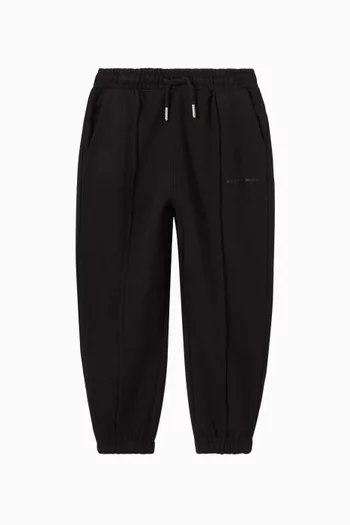 Pintuck Logo Sweatpants in Cotton-terry