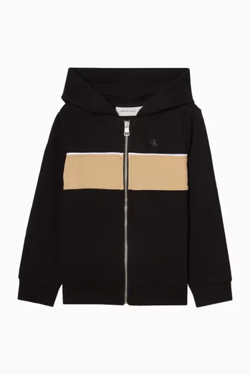 Panel Colour-Block Logo Sweatshirt in Cotton