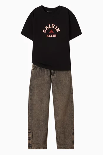 Varsity Logo T-shirt in Cotton