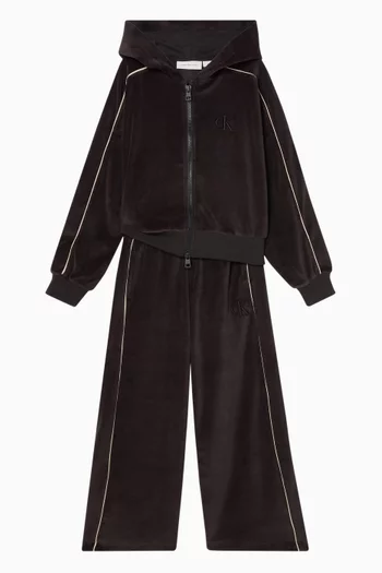 بنطال رياضي بقصة ساق واسعة مخمل