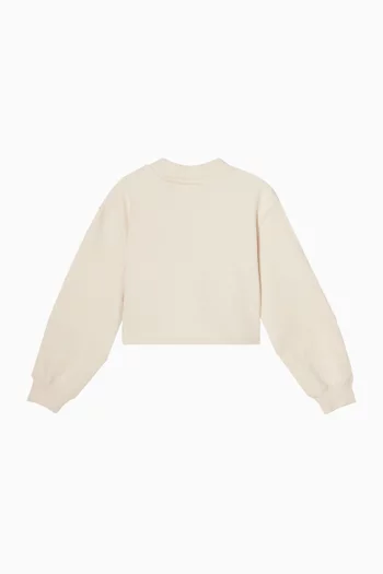 Cropped Folded Logo Sweatshirt in Cotton