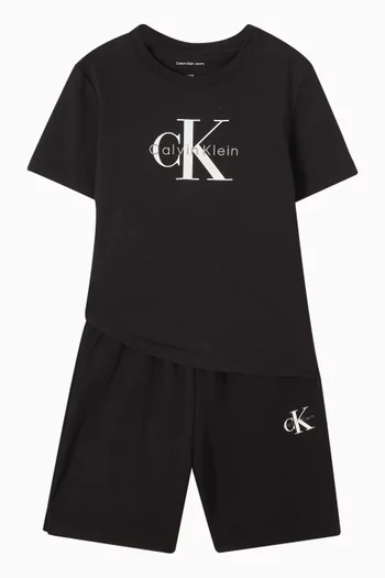 تي شيرت بطبعة شعار الماركة قطن