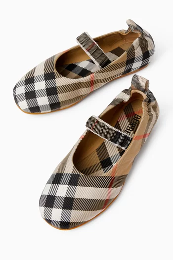 Check Strap Ballerinas