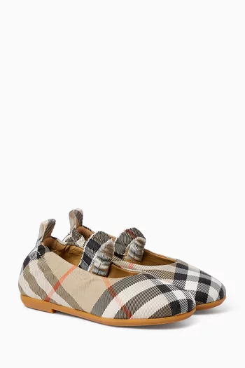 Check Strap Ballerinas