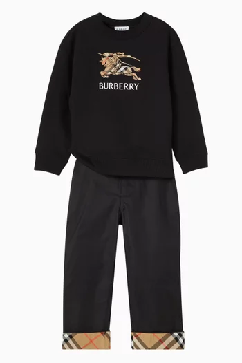 Sheldon Check Tape Pants in Cotton Twill