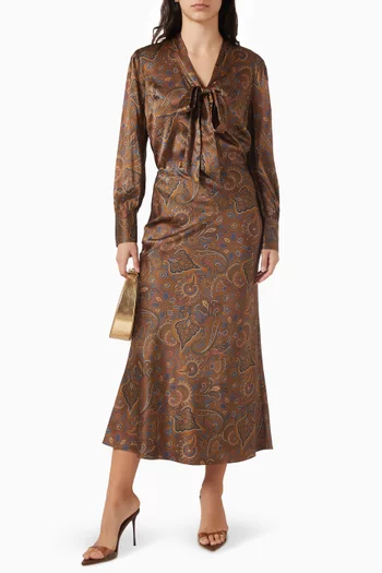 Francine Tie-neck Blouse in Silk-blend