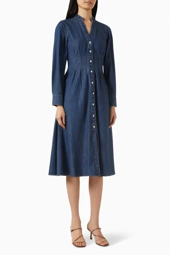 Arcadia Midi Shirtdress in Denim