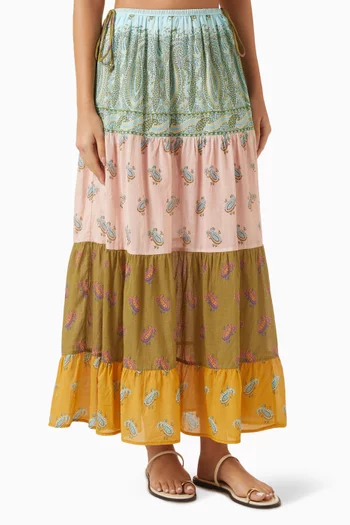 Lucent Tiered Maxi Skirt