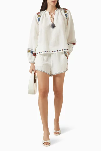 Castela Embroidered Smock Top