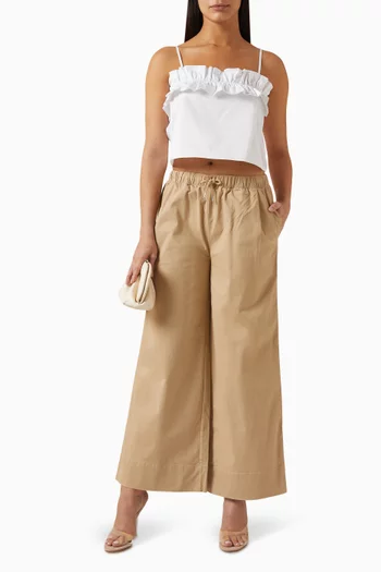 The Flynn Drawstring Pants in Stretch-cotton
