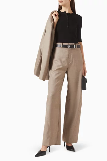 Leo Buttoned Top in Rib-wool