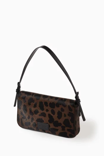 حقيبة كتف هارلو شعر مهر بنقشة جلد الفهد