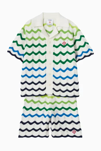 Wave Knit Shirt in Crochet