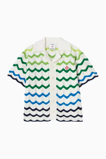 Wave Knit Shirt in Crochet