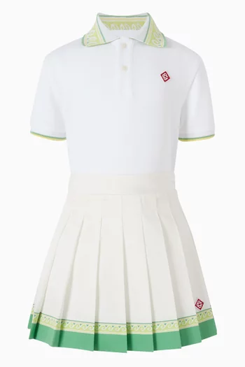 Laurel-collar Polo T-shirt