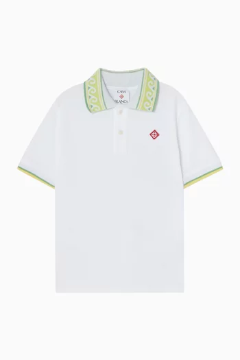 Laurel-collar Polo T-shirt
