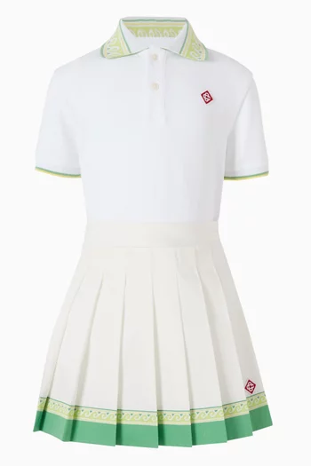 Pleated Monogram Skirt