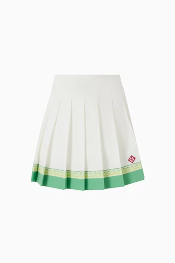Pleated Monogram Skirt