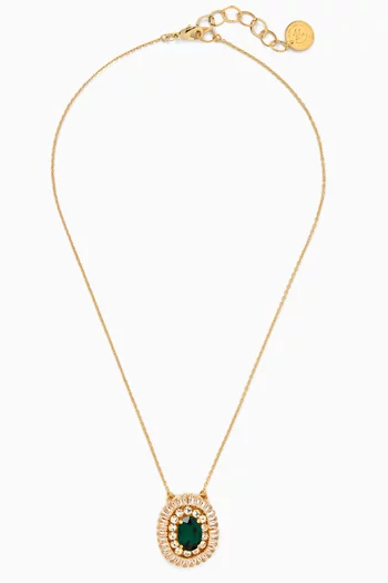 قلادة كريستال كلاستر مرصعة بالكريستال نحاس مطلي بلون ذهبي