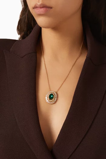 Crystal Cluster Necklace in Gold-plated Brass