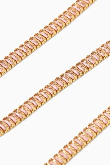 Crystal Chain Necklace in Gold-plated Brass