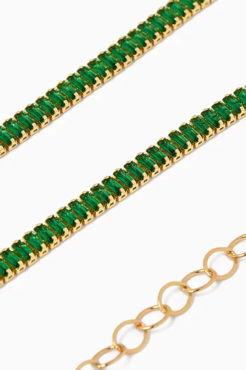 Crystal Chain Necklace in Gold-plated Brass