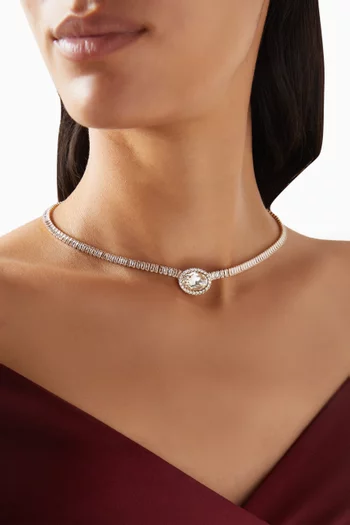 قلادة بدلاية مزينة بالكريستال نحاس مطلي ذهب