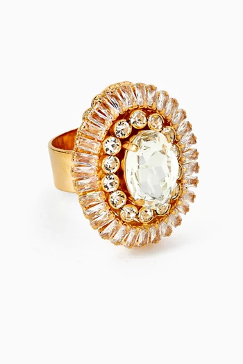 Crystal Cluster Ring in Gold-plated Brass