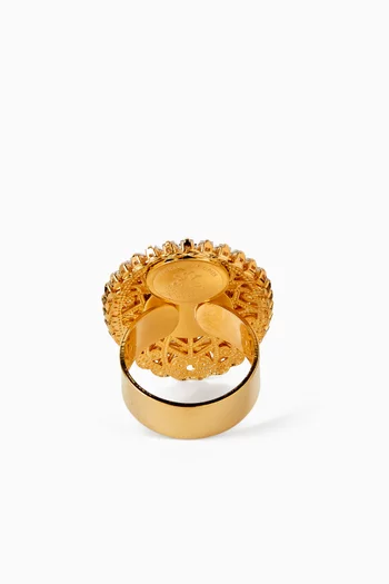 Crystal Cluster Ring in Gold-plated Brass