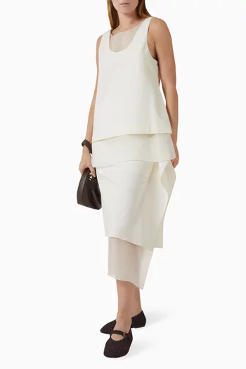 بلوزة كايا متعددة الطبقات مزيج حرير