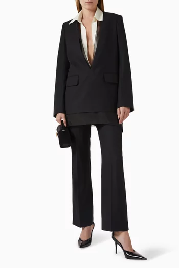 Nith Collar-detail Blazer in Cupra Rayon Blend