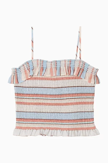 Daylight Shirred Top in Cotton