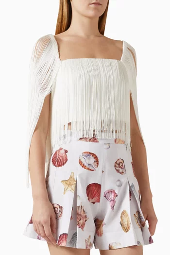 بلوزة دلتا قصيرة بشرّابات