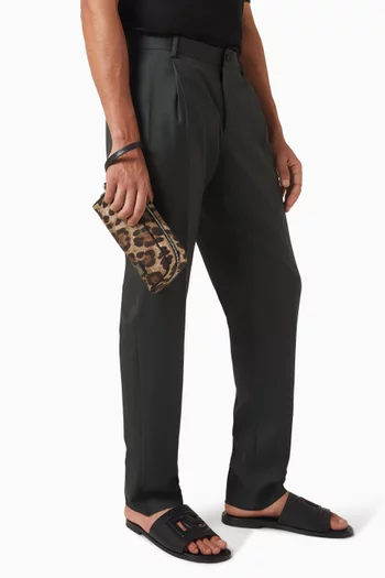 حقيبة بنقشة جلد الفهد نايلون