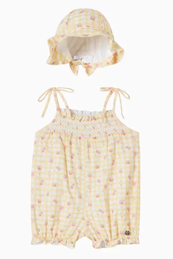 Printed Romper Gift Set in Cotton