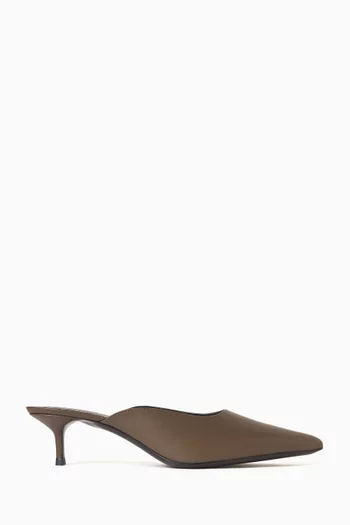 حذاء سيباستيان مفتوح من الخلف بكعب كيتن جلد