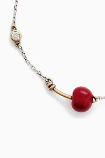 سوار بحلية كرز مرصع بكريستال وقفل منزلق نحاس مطلي