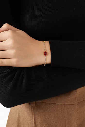 سوار بحلية على شكل شفاه وقفل منزلق نحاس مطلي